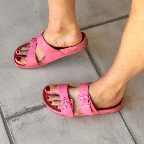 Pink Double Strap Sandals - Picture 4 of 9
